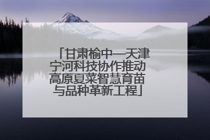 甘肃榆中—天津宁河科技协作推动高原夏菜智慧育苗与品种革新工程